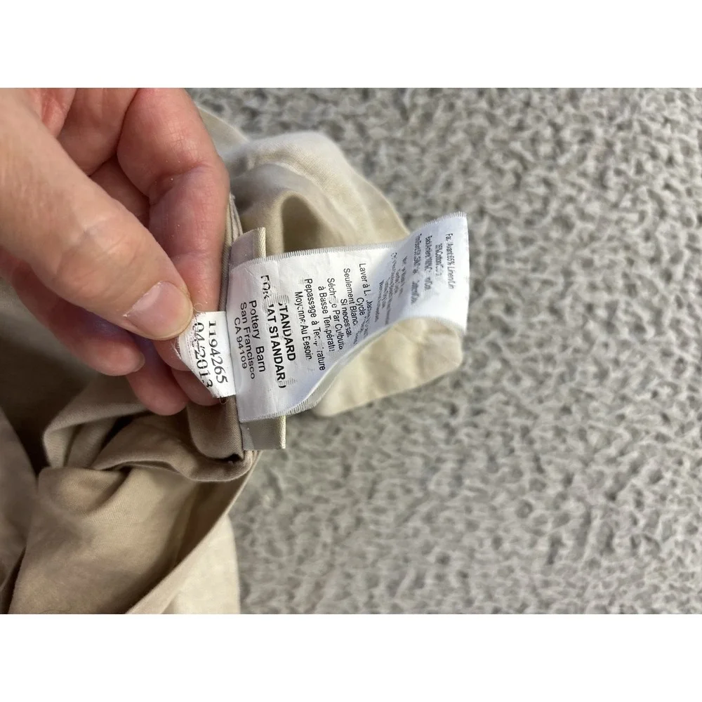 Pottery Barn Standard‎ Pillow Case Beige Natural Brown Cotton Linen Blend